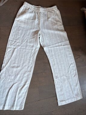 H and m wideleg linen blend pants size medium